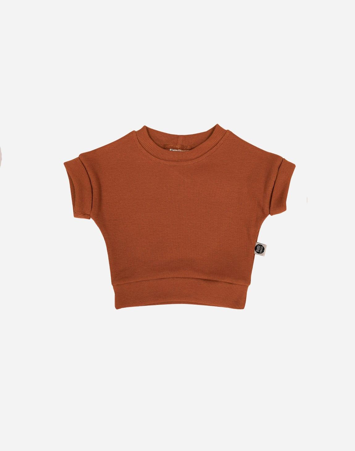 Camiseta Infantil Dolman Canelado Unissex MiniMalista | Liso Ginger - MiniMalista Baby - 0.3, 0.35, b2b, black-friday, Calor, com-desconto-mm10, Meia Estação, Menina, Neutro, tab-tam-dolman-tee, Unissex, Verão -bebê-minimalista-estiloso
