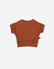 Camiseta Infantil Dolman Canelado Unissex MiniMalista | Liso Ginger - MiniMalista Baby - 0.3, 0.35, b2b, black-friday, Calor, com-desconto-mm10, Meia Estação, Menina, Neutro, tab-tam-dolman-tee, Unissex, Verão -bebê-minimalista-estiloso