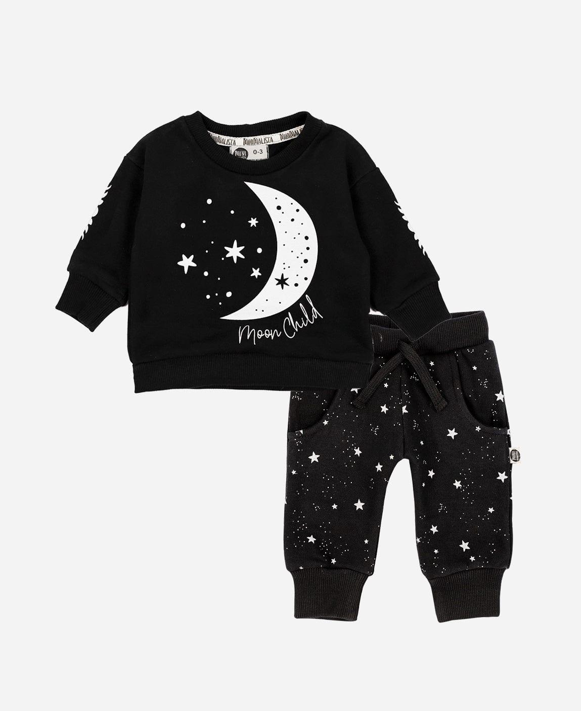 Look Bebê Calça Moletom Space + Moletom Moon Child - MiniMalista Baby - b2b, Frio, Hidden recommendation, Menino, outlet -bebê-minimalista-estiloso
