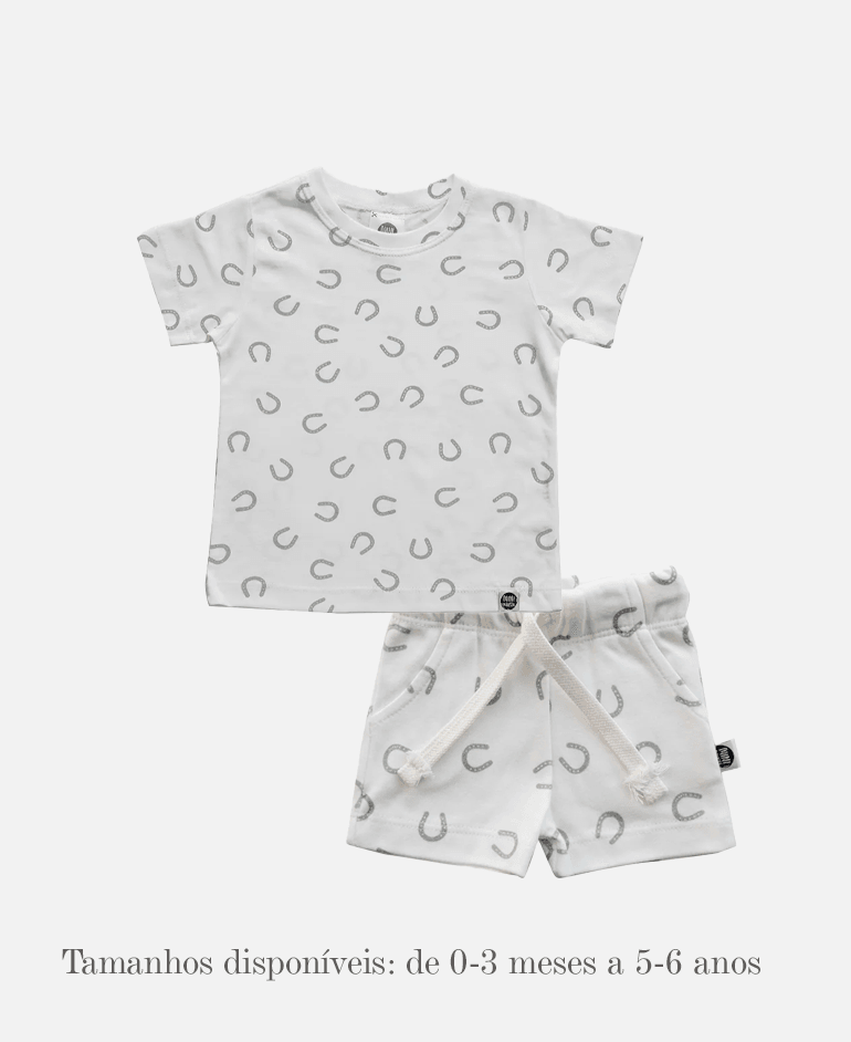 Look Infantil Camiseta +Shorts Cargo Lucky - MiniMalista Baby - b2b, bundle, Calor, Kids, Menino, new, Verão -bebê-minimalista-estiloso