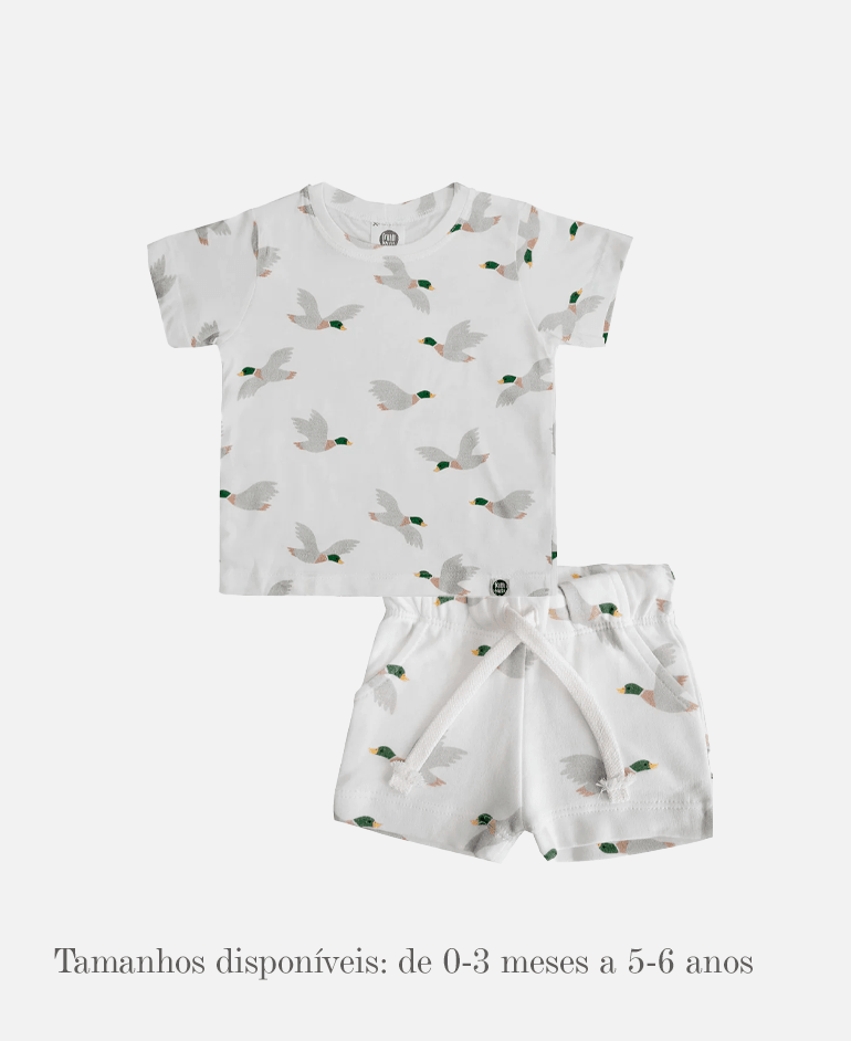 Look Infantil Camiseta + Shorts Cargo Mallard Duck - MiniMalista Baby - b2b, bundle, Calor, com-desconto-mm10, Kids, Menino, minime, new, Verão -bebê-minimalista-estiloso
