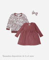 Look Infantil Vestido Dark Rose + Laço + Bomber Feline - MiniMalista Baby - b2b, Baby, bundle, Frio, FW23, Hidden recommendation, Kids, Menina -bebê-minimalista-estiloso
