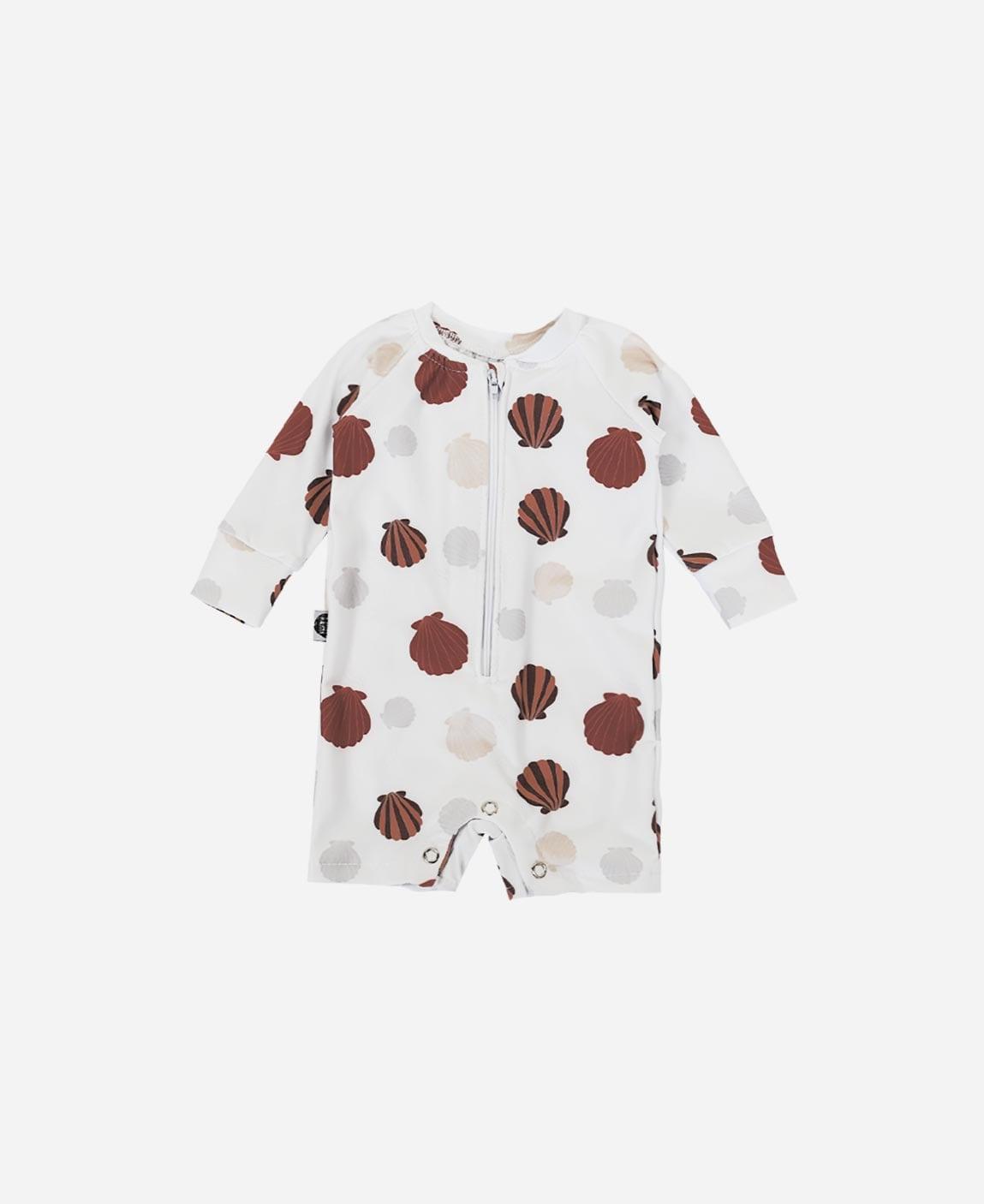 Macaquinho de Praia Estampado UV50+ | Seashell - MiniMalista Baby - 0, b2b, Baby, Calor, com-desconto-mm10, Menina, Neutro, tab-tam-macaquinho-praia, Unissex, Verão -bebê-minimalista-estiloso