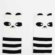 Meia Alta Infantil 3/4 Panda Japan Preto e Branco - MiniMalista Baby - 0.3, 0.5, black-friday, com-desconto-mm10, Meia Estação, Menino, Neutro, Unissex -bebê-minimalista-estiloso