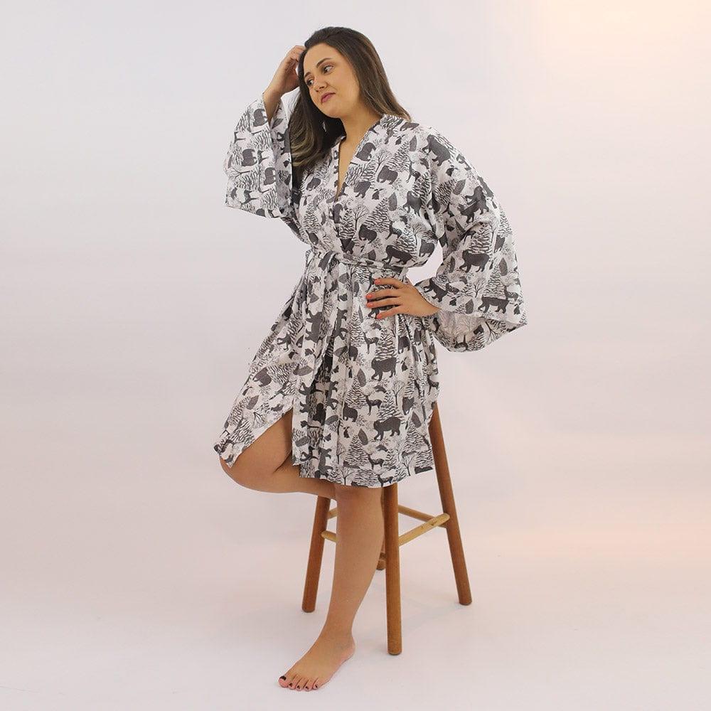 Robe Kimono Adulto Estampa Winter – MiniMalista Baby