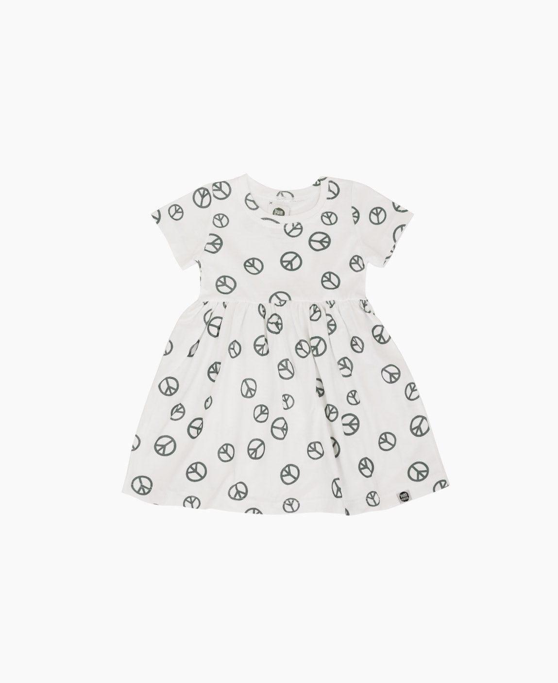 Vestido de Verão Infantil | Peace and Love - MiniMalista Baby - 0.3, b2b, black-friday, Calor, com-desconto-mm10, Kids, Menina, tab-tam-vestido-manga-curta, Verão -bebê-minimalista-estiloso