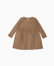 Vestido Infantil Manga Longa MiniMalista | Liso Cinnamon - MiniMalista Baby - 0.3, b2b, black-friday, com-desconto-mm10, Frio, Kids, Menina, tab-tam-vestido-manga-longa -bebê-minimalista-estiloso